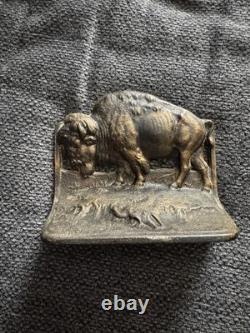 1 Bronze American Buffalo/bison bookend