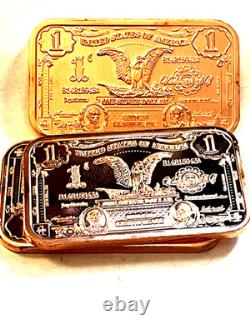 $1 Eagle, $2 GW, $5 Chief, $10 Bison, & $100 BF bars, 100 copper bars-REEDERSONG