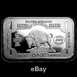 1 Troy Oz. 999 Silver 1901 $10 Bison Bar Bu + 10 Piece Alaskan Pure Gold Nuggets