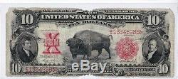 $10 1901 BISON Buffalo Legal Tender Large Horse Blanket FR120 Very Rich Reds