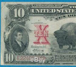 $10. 1901 Fr. 121 Bison Legal Tender United States Note Original Mid-grade Vf