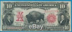 $10. 1901 Fr. 121 Bison Legal Tender United States Note Original Mid-grade Vf