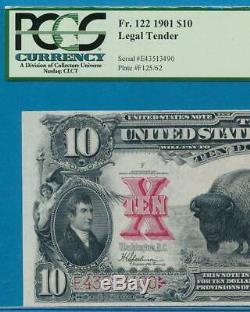 $10. 1901 Fr. 122 Bison Legal Tender United States Note Certified Au55