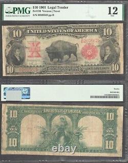 $10 1901 LT Bison Fr. 116 PMG Fine 12