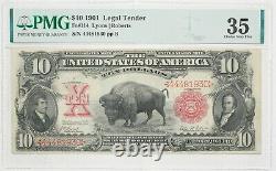 $10 1901 Legal Tender Bison Note Fr#114 Lyons/Roberts PMG 35 Choice Very Fine