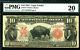 $10 1901 Legal Tender Fr 119 Pmg 20 Bison Note Dark Red Seal Tougher Fr# Vf