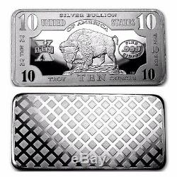 10 Troy Oz. 999 Silver 1901 $10 Bison Bar Bu +50 Piece Alaskan Pure Gold Nuggets