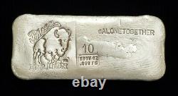 10 oz. 999 Fine Silver Bar Cov-19 Bison Bullion #Alonetogether Lot#Z870