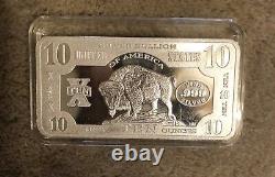 10 oz Silver Bar -APMEX $10 Bison