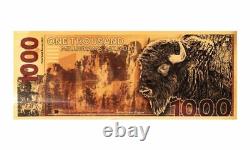 1000 mg North American Bison Aurum Gold Bill 1 gram Gold Aurum Note