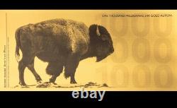 1000mg Bison 24k Gold Aurum Note Full Gram GOLD