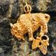 10k Solid Yellow Gold Buffalo Bison Pendant Branch Charm 1.98gr 23mm Black Hills
