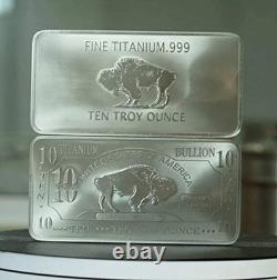 10x 10 Ounce Oz Titanium Buffalo Bar. 999 Fine Ti Element