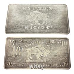 10x 10 Ounce Oz Titanium Buffalo Bar. 999 Fine Ti Element