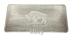 10x 10 Ounce Oz Titanium Buffalo Bar. 999 Fine Ti Element