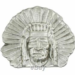 12 Troy Ounce. 999 Fine Silver Bison Bullion Indian Chief First 50 Serial #16-50