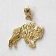 14k Yellow Gold BISON Pendant / Charm, Made in USA