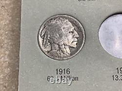 15 Buffalo Nickel Collection Folder Grand Pa's Collection Better Dates, Must C