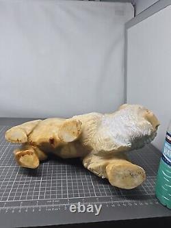 15 Pound Marble American White Bison Statue Sculpture