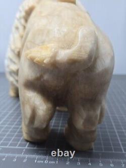 15 Pound Marble American White Bison Statue Sculpture