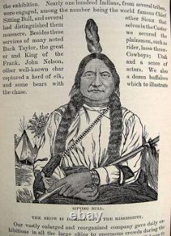 1888 BUFFALO BILL Wild West Show INDIAN WAR Custer CROCKETT Carson BOONE Antique