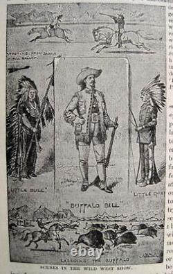 1888 BUFFALO BILL Wild West Show INDIAN WAR Custer CROCKETT Carson BOONE Antique