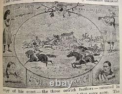 1888 BUFFALO BILL Wild West Show INDIAN WAR Custer CROCKETT Carson BOONE Antique