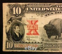 1901 $! 0 Us Note Bison Buffalo Speelman/white, Red Seal, Serial# E38026584