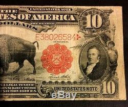 1901 $! 0 Us Note Bison Buffalo Speelman/white, Red Seal, Serial# E38026584