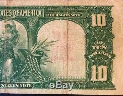 1901 $! 0 Us Note Bison Buffalo Teehe Burke, Red Seal, X, Serial# E11851053