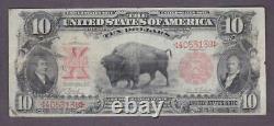 1901 $10 Antique Vf'bison' Legal Tender U. S. Note