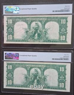 1901 $10 BISON Consecutive Pair 64 EPQ & 65 EPQ EXTREMELY RARE PAIR