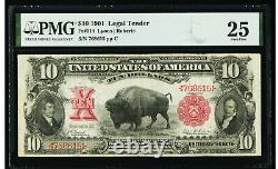 1901 $10 BISON United States Note Fr 114 Low Serial Number PMG VF-25 Undergrade