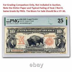 1901 $10 BISON United States Note Fr 114 Low Serial Number PMG VF-25 Undergrade