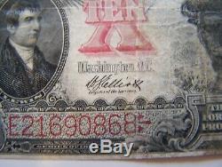 1901 $10 Bison Legal Tender. Fine. Red Seal Ten Dollar