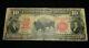 1901 $10 Dollar U. S. Bison Paper Note Circulated