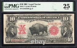 1901 $10 LEGAL TENDER BILL BISON NOTE PMG 25 Fr 114 24423500