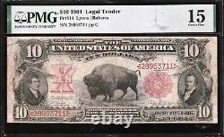 1901 $10 LEGAL TENDER BISON NOTE PMG 15 Fr 114 28953711