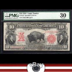 1901 $10 LEGAL TENDER BISON NOTE PMG 30 Fr 122 E56218081