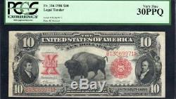 1901 $10 LEGAL TENDER BISON PCGS 30 PPQ Fr 116 B13069971