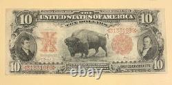 1901 $10 Large Size Legal Tender Note Bison, Lyons-Roberts, Circulated
