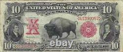 1901 $10 Large Size Legal Tender Note Bison, Lyons-Roberts, Circulated