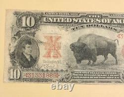 1901 $10 Large Size Legal Tender Note Bison, Lyons-Roberts, Circulated
