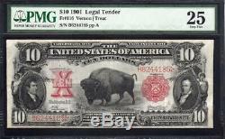 1901 $10 Legal Tender BISON NOTE PMG 25 comment Fr 116 B6244185