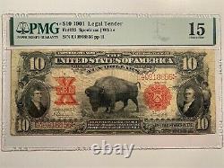 1901 $10 Legal Tender Bison Fr# 122 PMG Choice Fine 15