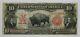 1901 $10 Legal Tender Bison Note Currency Choice F/ Vf Repaired Top Corner880