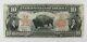 1901 $10 Legal Tender Bison Note Currency Net Fine Stained, Holes (076)