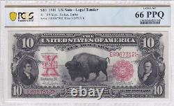 1901 $10 Legal Tender Bison Note FR 119 PCGS Banknote GEM UNC 66PPQ