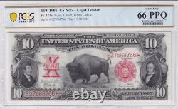 1901 $10 Legal Tender Bison Note FR 121m PCGS Banknote GEM UNC 66PPQ