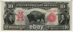 1901 $10 Legal Tender Bison Note Fr. 119 Parker / Burke Pmg Very Fine Vf 30